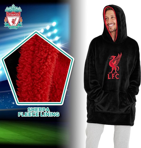 Liverpool F.C. Oversized Hoodie Blanket For Men, Official Football Gifts - Image 4