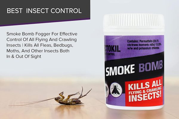 Insectokil Smoke Bombs (Pack of 4) Mini Smoke Bomb Foggers For Effective Control Of All Flying And Crawling Insects