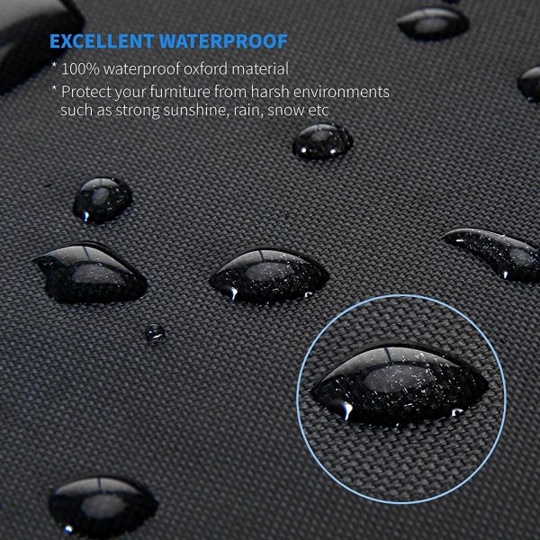 Garden Furniture Covers, Waterproof Patio Table Cover - Fade Resistant Heavy Duty 420D Oxford Fabric, Anti-UV, Rip Proof Outdoor Protective Cover - Rectangular 125 x 63 x 74 cm - Image 8