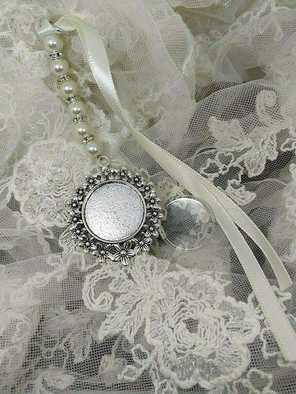 Memorial Photo Rhinestone Wedding Bride Bouquet Charm - Image 4