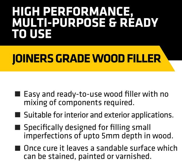 Everbuild EVBMPWFLS250 Multi-Purpose Wood Filler, Light Stainable, 250 ml - Image 6