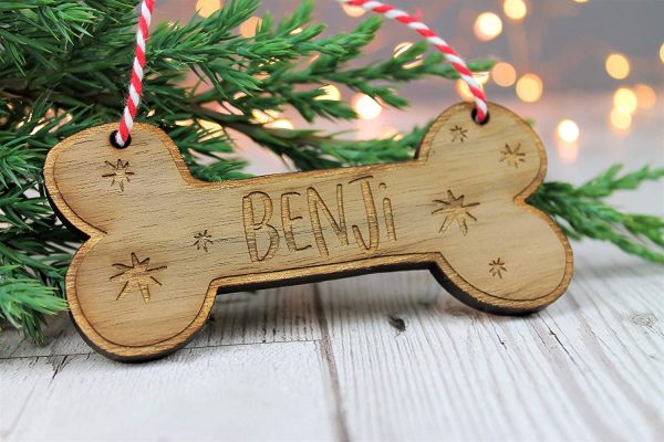 Personalised Dog Bone Christmas Bauble