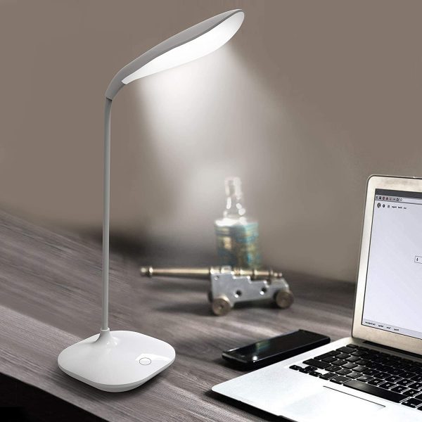 Desk Lamp, USB Portable Eye-Care LED Desk lamp, 3 Level Dimmer Suitable for Reading/Relaxation/Bedtime,Night Light,Flexible Neck,Touch-Sensitive Control Panel - Image 6