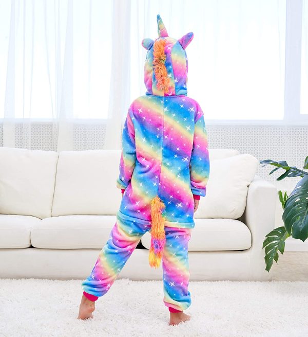 Girls Soft Unicorn Onesie Pyjamas Unicorn Sleepsuit for Kids - Image 2