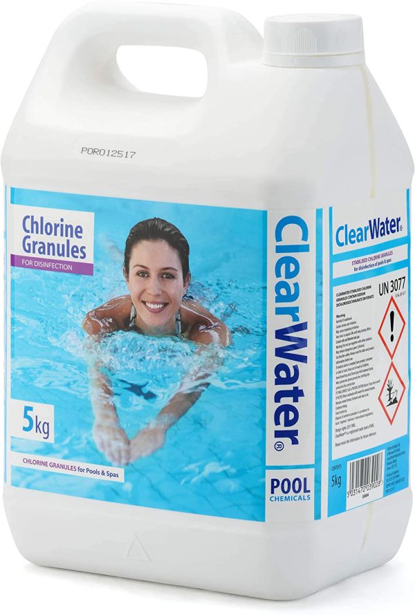 Clearwater CH0004 Chlorine Granules for Hot Tub Spa and Swimming Pool Water Treatment for Rapid Disinfecting and Cleaning, Jerry Can, 5 kg - Image 6