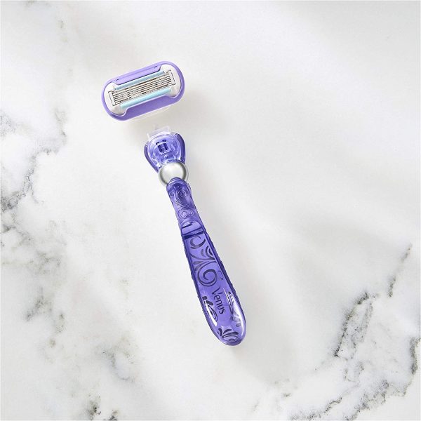 Gillette Venus Deluxe Smooth Swirl Women's Razor + 3 Razor Blade Refills, with Flexiball Technology, Lubrastrip with A Touch of Vitamin E - Image 6