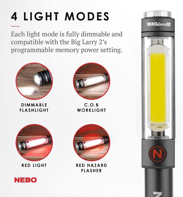 NEBO NE6737 Big Larry 2 Powerful Flashlight, Black & NB6713 Inspector Powerful Waterproof Pocket Light, Black - Image 3