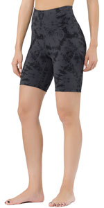 Black Grey Tie Dye Gym Cycling Shorts