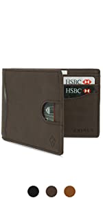 DELTA brown bifold rfid wallet protector gifts for men