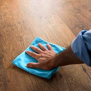 Wooden Floor Cleaning by Microfibre Cloth