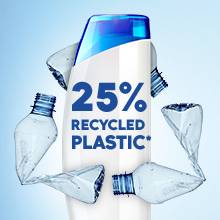 Bottles made with 25% recycled plastic*