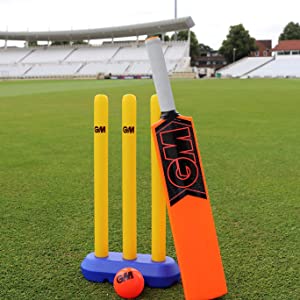 cricket set, cricket, Moulded Cricket Bat 1 All-Weather Rubber Ball 3 All-Weather Stumps