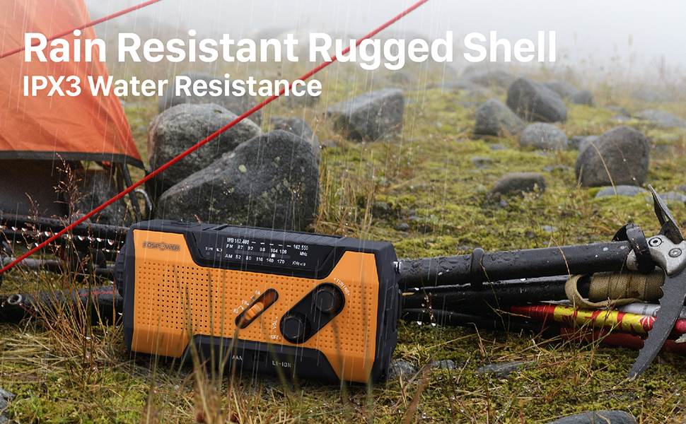 rain resistant rugged shell IPX3 water resistance