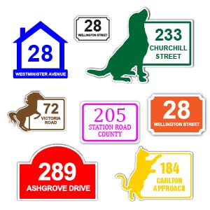 house cat dog horse arch plaque square wheelie bin dustbin number numbers personalised