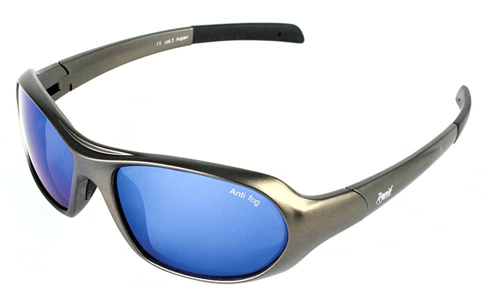 Aspen sport, glacier and ski sunglasses feature a retainer strap and rubber eye cups