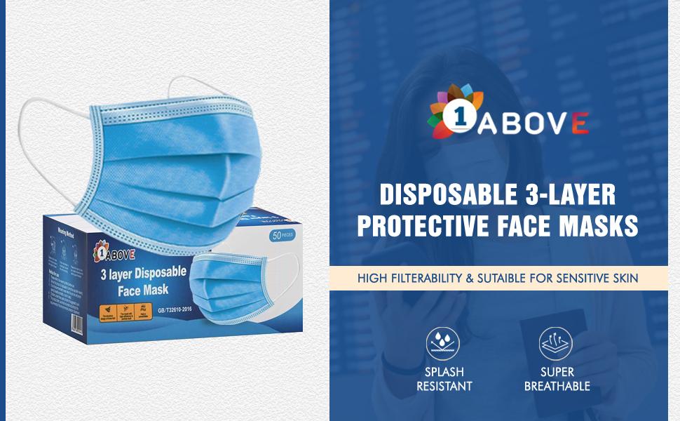 3-Layer Protective Disposable Face Masks