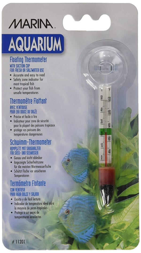 Marina Aquarium Floating Glass Thermometer with Sucker - Image 3