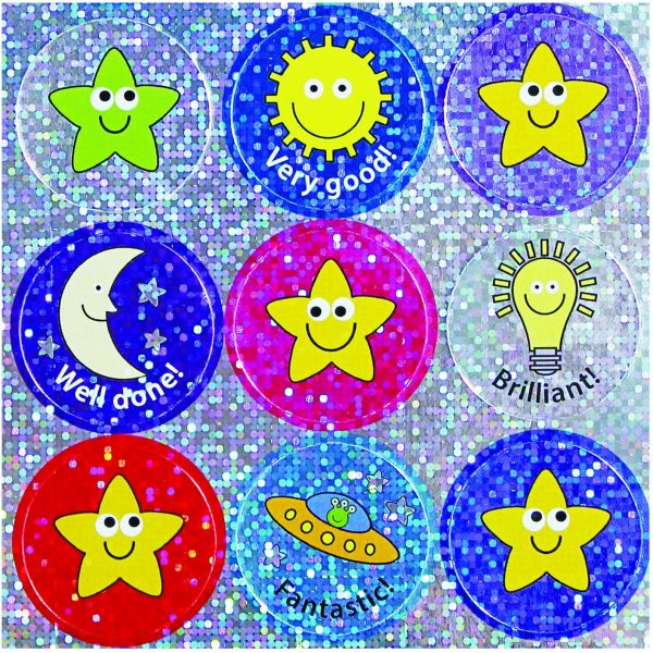 28mm Sparkly mixed praise stickers, pack of 54 from The Sticker Factory. - Image 3