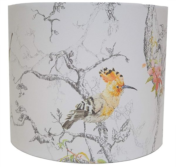 Bird Design Lampshade Ceiling Light Shade Floral Tropical Tree White Grey Duck Egg Home Accessories - Image 3