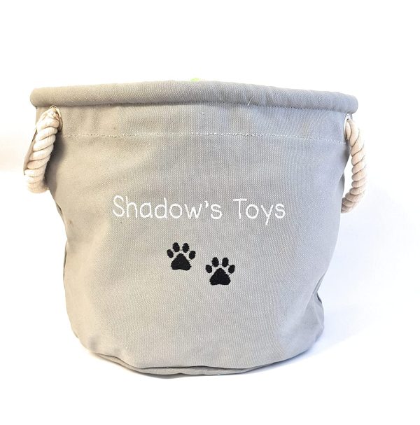 Dog toy storage, dog toys, personalised dog toy storage basket, pet grooming, gift for dog lover, cat toy storage, new pet