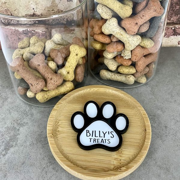 Personalised Dog/Cat Treats Pet Paw Print Glass Jar