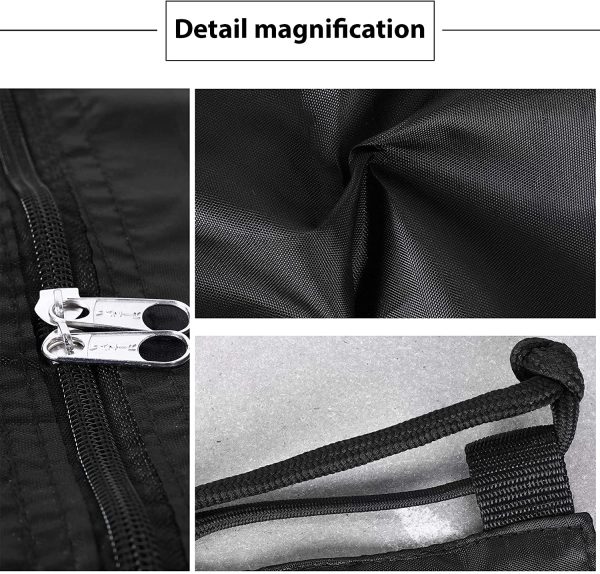 Drawstring Bag String Gym Sack Drawstring Sports Bag Swim Men Women Sack Outside Pocket Zipper PE Backpack Beach School Holidays Swimming Travel Boy Girl Waterproof (Black) - Image 3