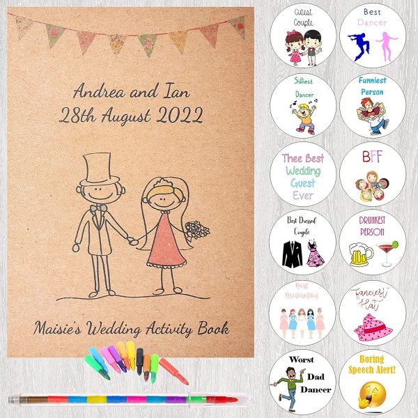 Personalised Childrens Kids Wedding Activity Pack Book Favour Cute AB47