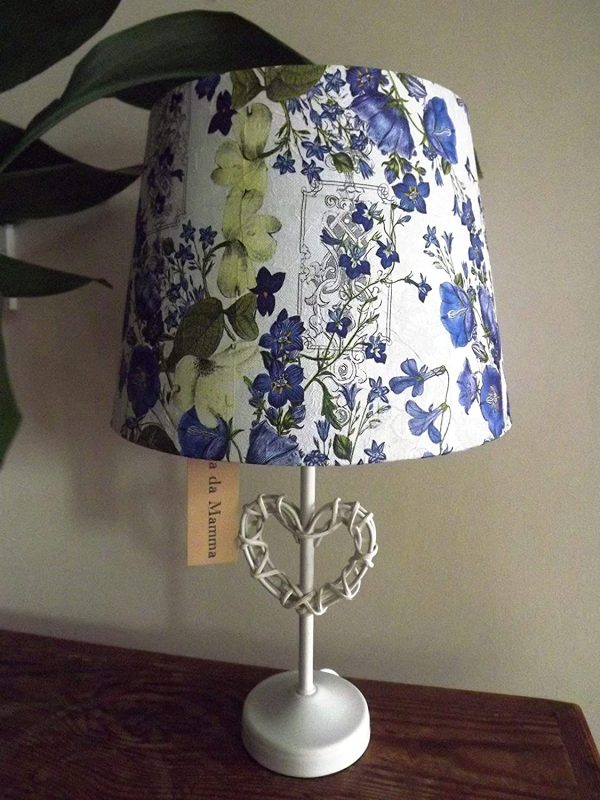 Bluebell Lampshade, blue floral shade