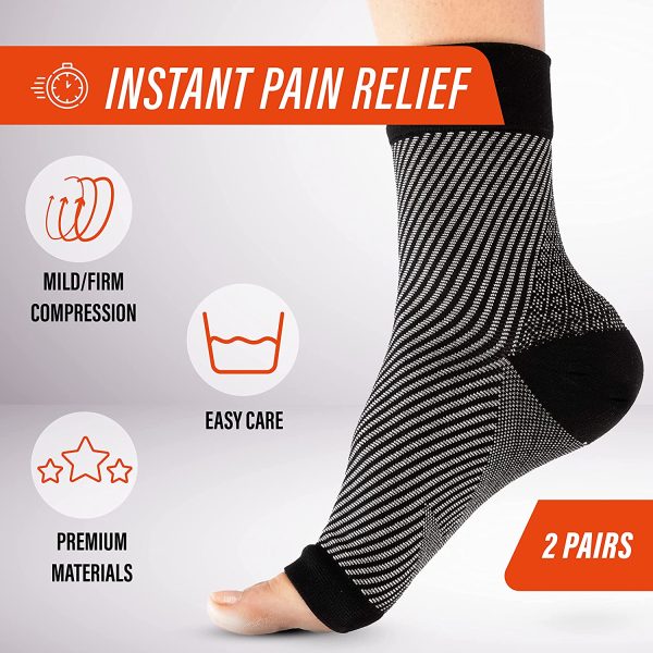 FIT NATION Plantar Fasciitis Support Socks for Weak Ankles, Arches, Heels (2 PAIRS) Ultimate Compression Sleeves For Your Aching Feet, For Running - Get That Spring Back In Your Step - Image 6