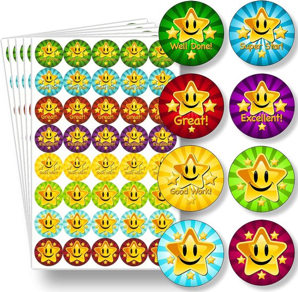 Innoveem Reward Stickers For Children - Teacher Stickers With A Great Selection Of Designs To Praise & Merit Good Work & Behaviour - Easy Peel With Strong Adhesive Glue [200 Pack]