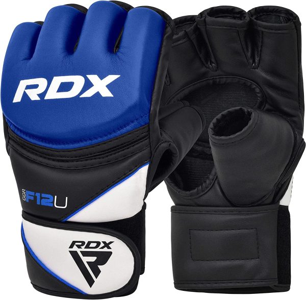 RDX MMA Gloves for Grappling Martial Arts Training, D. Cut Open Palm Maya Hide Leather Sparring Mitts, Perfect for Cage Fighting, Combat Sports, Punching bag, Muay Thai and Kickboxing - Image 3