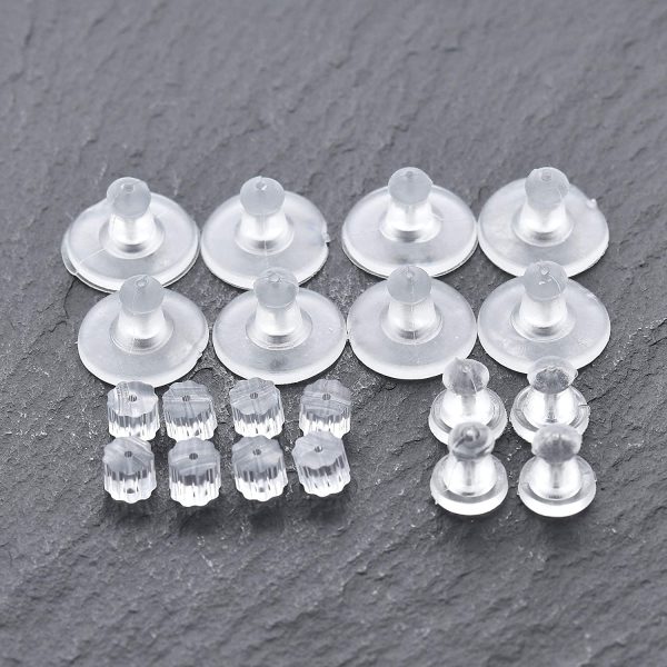 pewterhooter® I0 Pairs of Soft, Comfortable & Secure Clear Plastic Earring Backs.