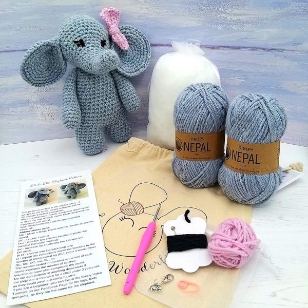 Crochet Kit - Ella the Elephant Complete Beginner Crochet Kit - Image 6