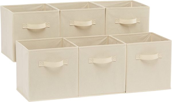 Foldable Storage Cubes (6 Pack), Beige & Foldable Storage Cubes (6 Pack), Brown - Image 7