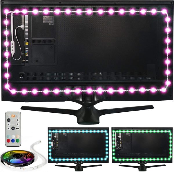 Luminoodle USB Bias Lighting - Ambient Home Theater Light, LED Backlight Strip - 6500K Accent Lighting to Reduce Eye Strain, Improve Contrast ??(X-Large Pro (4 meter), Multi-colored)