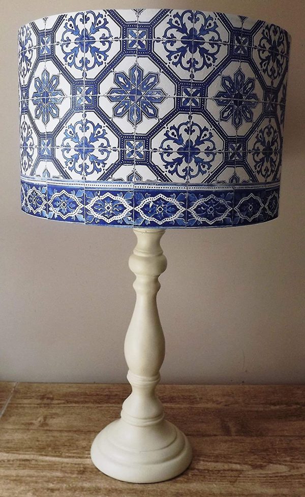 Blue Moroccan Tile Lampshade, vintage, shabby chic,Victorian - Image 3