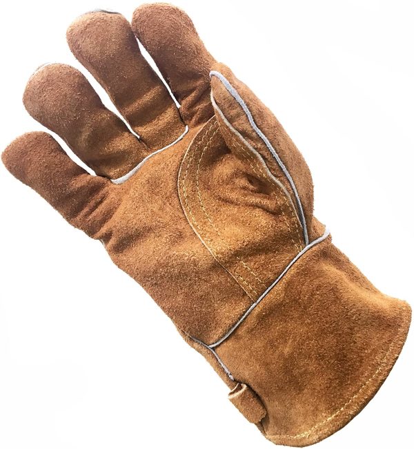 Cosystove Genuine Leather Heavy Duty Heat Resistant Safety Gauntlet Gloves for Woodburner Multi-Fuel Wood Burning Stoves Protection from Temperature and Ash Barbecue Open Coal Fire - Image 5