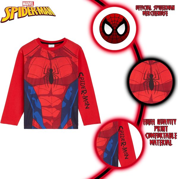 MARVEL Spiderman Boys Pyjamas, Fun Clothes for Kids, 2 Piece Long Cotton PJs, Superhero Dress Up Costume, Official Merchandise, Gifts Idea Children and Teens - Image 3