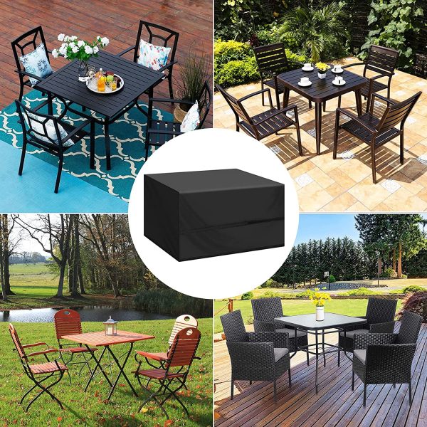 Garden Furniture Covers Waterproof,Rectangular Patio Table Cover,Rattan Cube Cover - Upgraded 420D Heavy Duty Oxford Fabric Patio Furniture Cover for Chair Sofa Outdoor(120x120x74cm) - Image 6