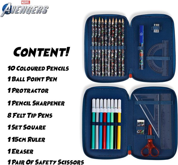 Marvel Large Pencil Case, Filled Pencil Cases with Avengers Stationary Sets, Marvel Gifts for Boys - Image 6