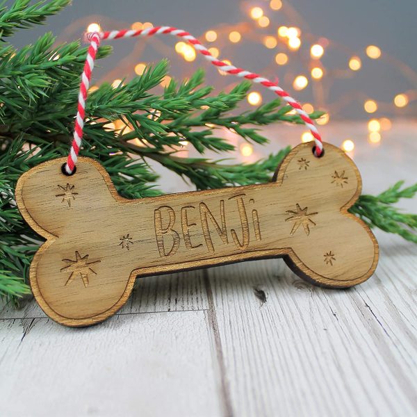 Personalised Dog Bone Christmas Bauble - Image 2