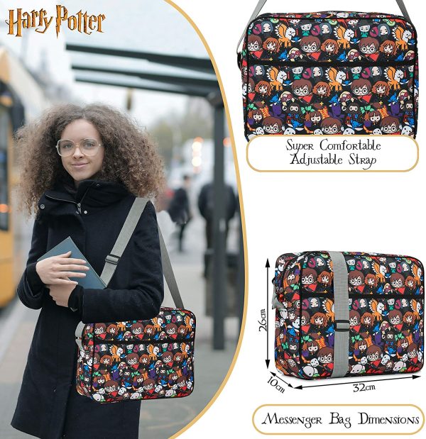 Harry Potter Messenger Bag for Girls Boys, School Bag with Chibi Character Print, Crossbody Shoulder Bag School or Travel, Harry Potter Gifts Kids Teenagers - Image 4