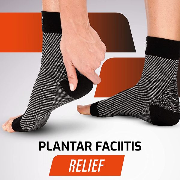 FIT NATION Plantar Fasciitis Support Socks for Weak Ankles, Arches, Heels (2 PAIRS) Ultimate Compression Sleeves For Your Aching Feet, For Running - Get That Spring Back In Your Step