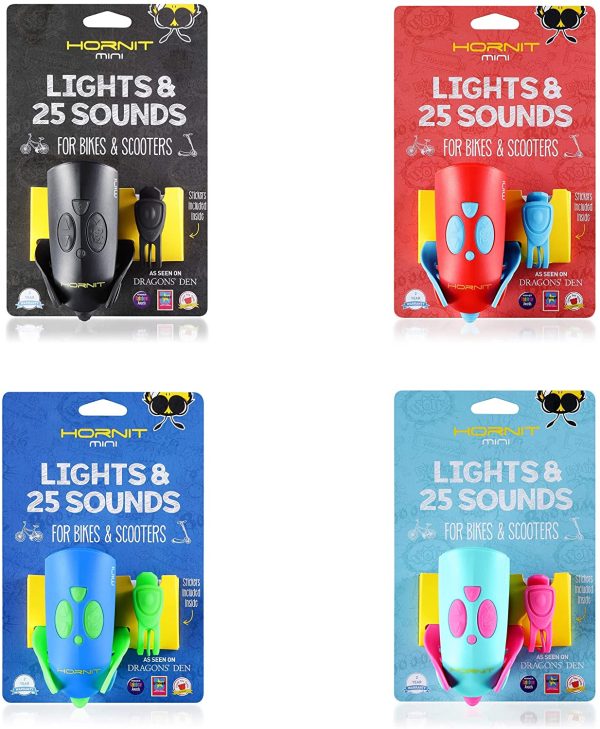 Hornit MINI Blue/Red | Bike & Scooter Horn and Light for Children and Kids| 25 Sound effects / 5 Lights - Image 2