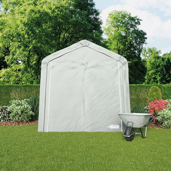 Garden Gear Portable Shed/Garage for Storage, Heavy Duty Galvanised Steel Frame, Extra Strong Waterproof Weatherproof Triple Layer Woven Polyethylene Cover with Apex Roof (6ft x 6ft) - Image 2