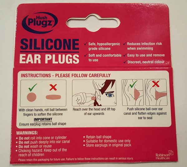 Hush 7 Pairs Plugz Silicone Earplugs - Pack of 7 - Image 2