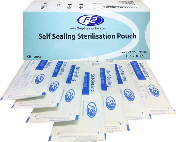 F2 Medical Self Sealing Sterilisation Pouches (135mm x 260mm) BOX OF 200