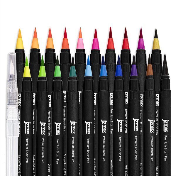 Brush Pens Set, 20+1 Colouring Pens,  Art Supplies Watercolour Brush Pens- Coloured Pens for Bullet Journal- Calligraphy Pens with Flexible Nylon Brush, Art Pens Gift for Adults, Kids and Artists - Image 2