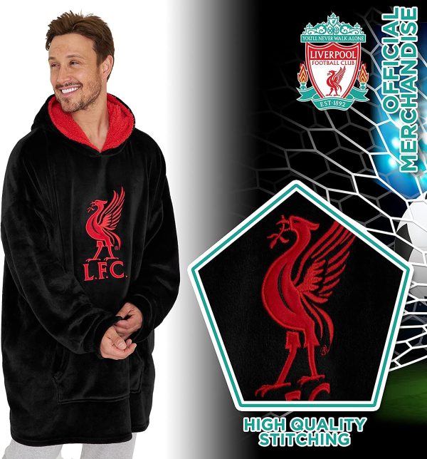 Liverpool F.C. Oversized Hoodie Blanket For Men, Official Football Gifts