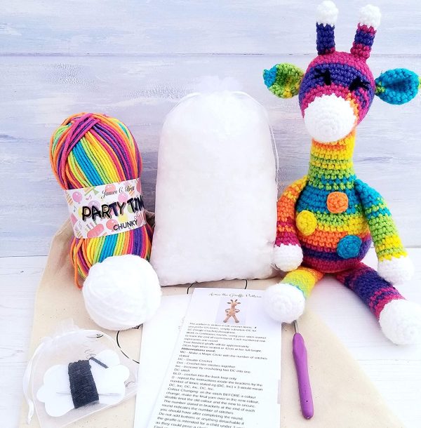 Crochet Kit Sherbet the Rainbow Giraffe - Learn to Crochet Complete Beginner Kit - Image 5